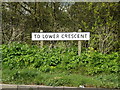 To Lower Crescent sign