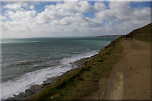 SW6424 : South West Coast Path from Loe Bar towards Porthleven by Christopher Hilton