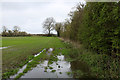 SE3879 : Partially Flooded Bridleway heading East towards the A167 by Chris Heaton