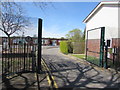 Nash Road entrance to Lliswerry Primary School, Newport