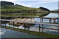 NO2716 : Piers, Lindores Loch by Richard Webb