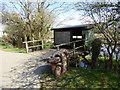 Bird hide and pathside sculpture, Bude Canal