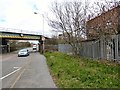SJ9291 : Low bridge over Stockport Road East by Gerald England