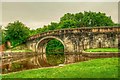 Bridge at top locks canal Burscough Leeds to Liverpool canal