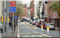 Two-way cycle lane, Upper Arthur Street, Belfast (April 2016)