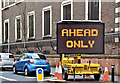 "Ahead only" road sign, Alfred Street, Belfast (April 2016)