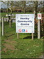 TM1551 : Henley Community Centre sign by Geographer