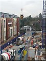 SU8760 : Hoisting the cement hopper, construction of Pembroke House, Camberley by Rich Tea