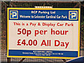 Leicester Cardinal car park sign