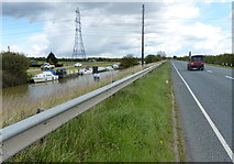 SK8774 : The Fossdyke Canal and the A57 Gainsborough Road by Mat Fascione