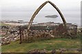 NT5584 : Whalebone arch on North Berwick Law summit by Jim Barton