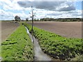 Drainage ditch through arable farmland