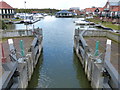 Lock at the entrance to Burton Waters Marina