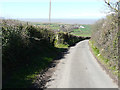 Looking north-northwest down Hilltop Lane