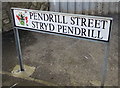 Pendrill Street/Stryd Pendrill name sign, Neath