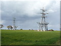 Crop field and pylons