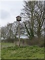 SJ4767 : Owl box by Milton Brook by Dave Dunford