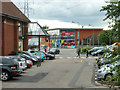 A glimpse of a retail park