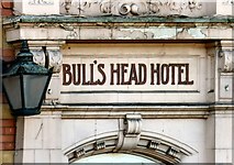 SJ8995 : Bull's Head Hotel: The name above the door by Gerald England