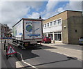 Global Foods lorry in Brecon Road, Ystradgynlais