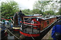 View of three narrowboats moored on the Grand Union Canal for the Rickmansworth Festival #3