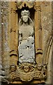 Isle Abbots: St. Mary the Virgin Church: Medieval sculpture still surprisingly in its niche