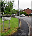 Bilingual name sign Heol Caedegar/Caedegar Road, Ystradgynlais