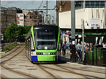 TQ3265 : Tram in George Street by Peter Trimming