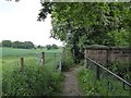 SJ8154 : Bridge and kissing gate over Merelake Way by Jonathan Hutchins