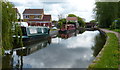 Narrowboats moored along the Chesterfield Canal