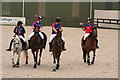 Team warm-up (or cool down?) at Horseball competition, Bishop Burton College