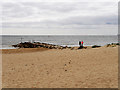 SZ0689 : Beach and Groyne at Branksome by David Dixon