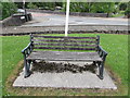 Inscribed bench near Ystradgynlais War Memorial