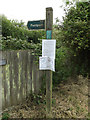 Footpath sign on Badley walk footpath