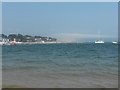 Sandbanks: the beach from across the harbour entrance