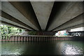 View of street art under the Wansbeck Road bridge from the Hertford Union Canal