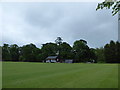 Looking from churchyard towards the cricket pavilion