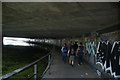 View of the path through the tunnel under Bow Flyover from the Lea Navigation #2