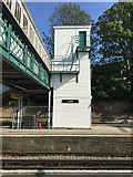 TQ4109 : Lift tower to footbridge, Lewes station by Robin Stott