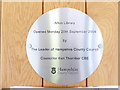 Plaque within Alton Library