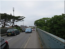 SZ1593 : Fairmile Road Bridge carrying traffic over the railway line by Peter Wood