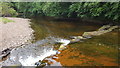 Small waterfall on River Lyne near Kirklinton Hall