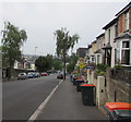 Orange-lidded wheelie bins, Victoria Avenue, Newport