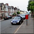 Cars and postbox, Summerhill Avenue, Newport