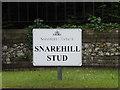 TL8982 : Snarehill Stud sign by Geographer