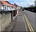 End of the no parking zone, Park Road, Gorseinon