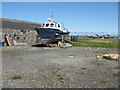 Boat in an hotel yard