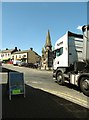 Heavy lorry traffic in the centre of Keady