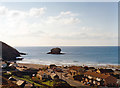 Evening view westward from above Portreath Beach, 1995