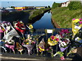 Floral tributes on Bainsford Bridge No 3